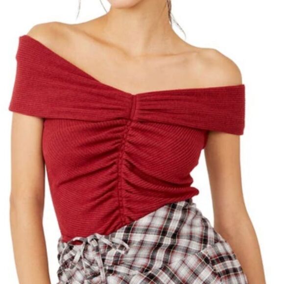 Free People This Cutie Off The Shoulder Crop Top Size medium - Picture 1 of 7